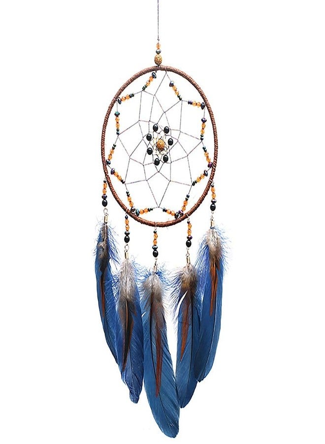MOONFLY Dream Catcher Handmade Traditional Feather Dreamcatcher Hanging Home Wall Decoration Craft Ornament for Home, Bedroom, Kids, Boys Native American Style Décor (Star) - Image 1